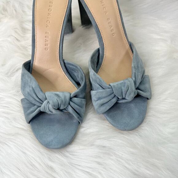 New Women’s Veronica Beard Ganita Knot Blue Suede Slide Sandals Size 6 - Picture 5 of 9